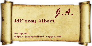 Jászay Albert névjegykártya