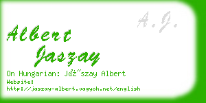 albert jaszay business card